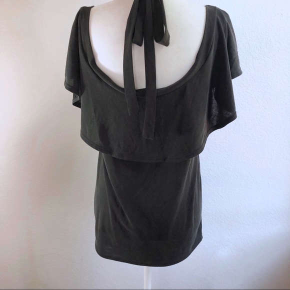 GREEN ENVELOPE Ruffled Halter‎ Top - Picture 4 of 6